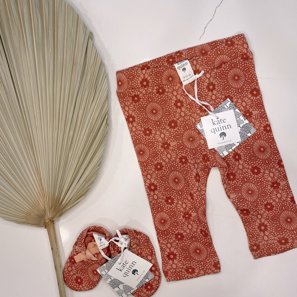Kate Quinn Bruschetta Lace Classic Leggings Organic Interlock Cotton 6-12 mo
